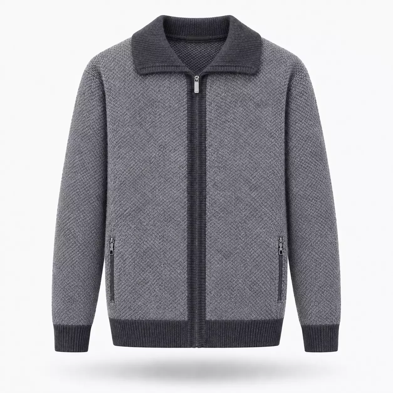 Cardigan Homme Épais à Col Polo