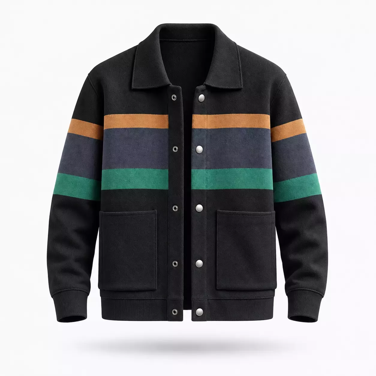 Cardigan Pull Homme à Rayures Contrastantes