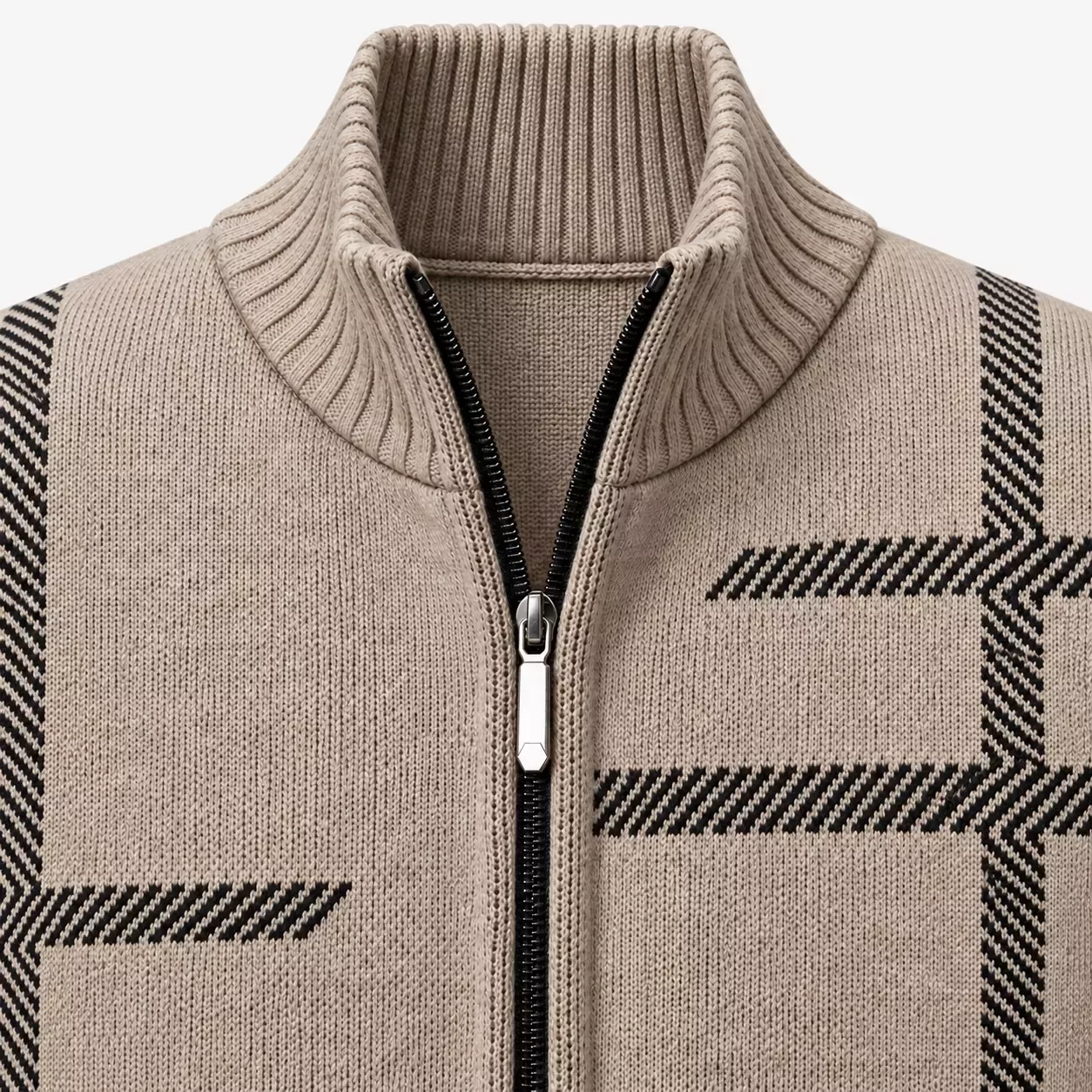 Cardigan Homme  Col Montant Motif Graphique