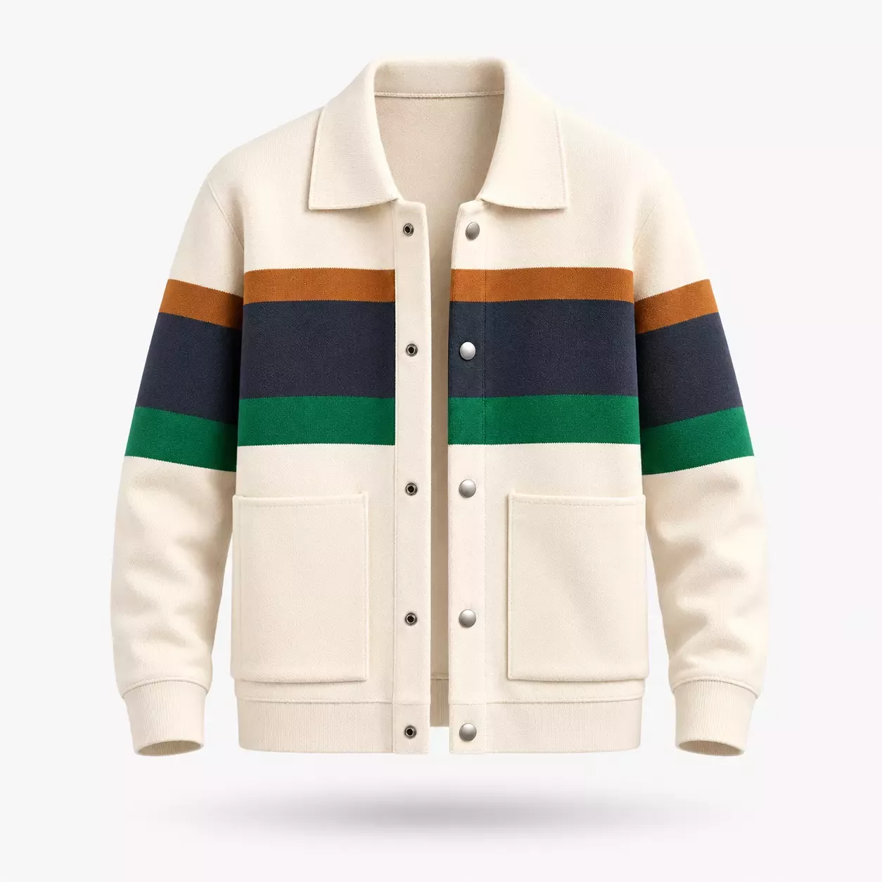 Cardigan Pull Homme à Rayures Contrastantes
