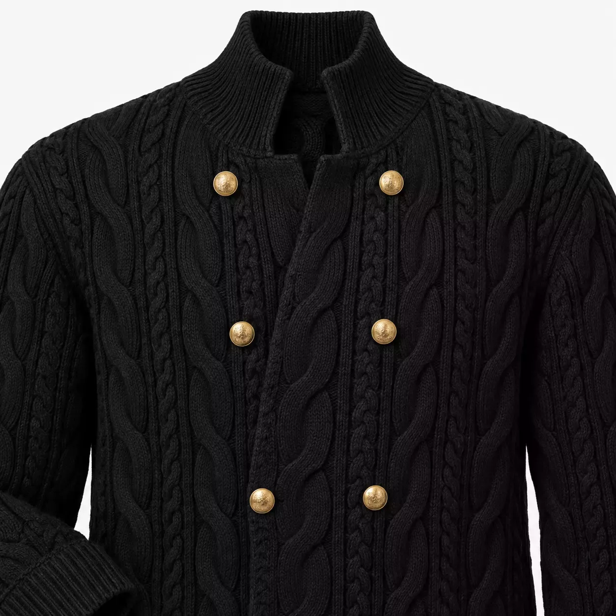 Cardigan Homme Rétro à Double Boutonnage