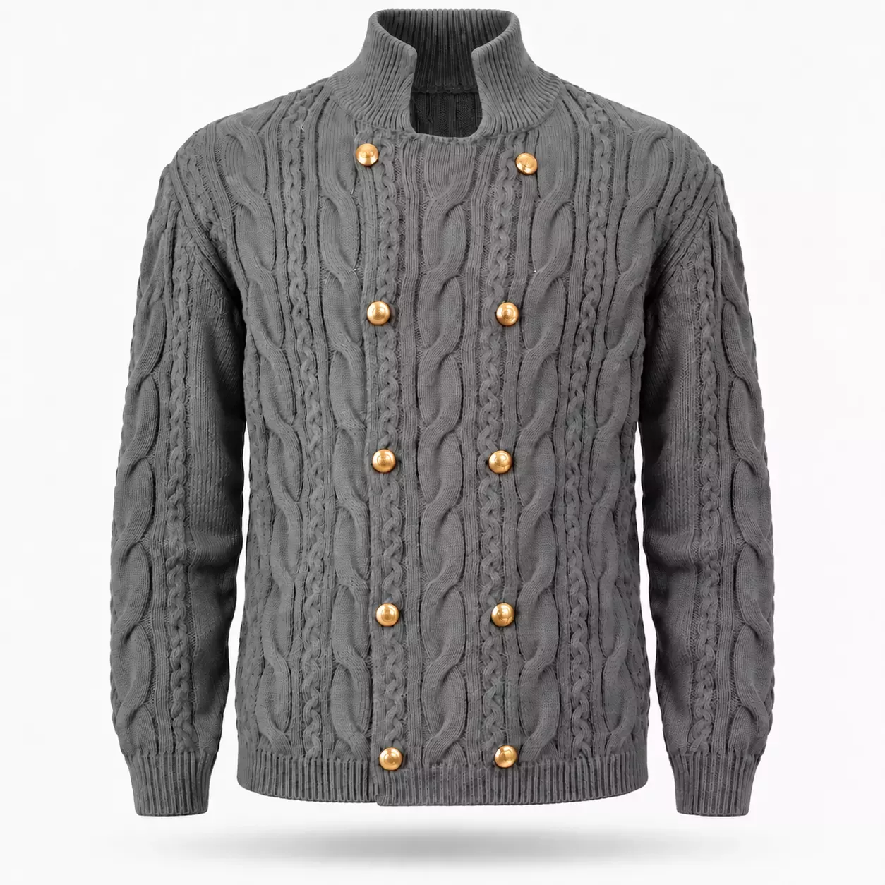 Cardigan Homme Rétro à Double Boutonnage