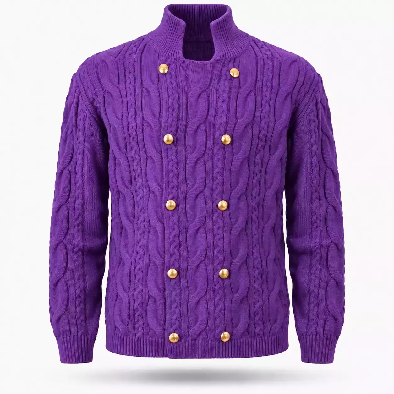 Cardigan Homme Rétro à Double Boutonnage