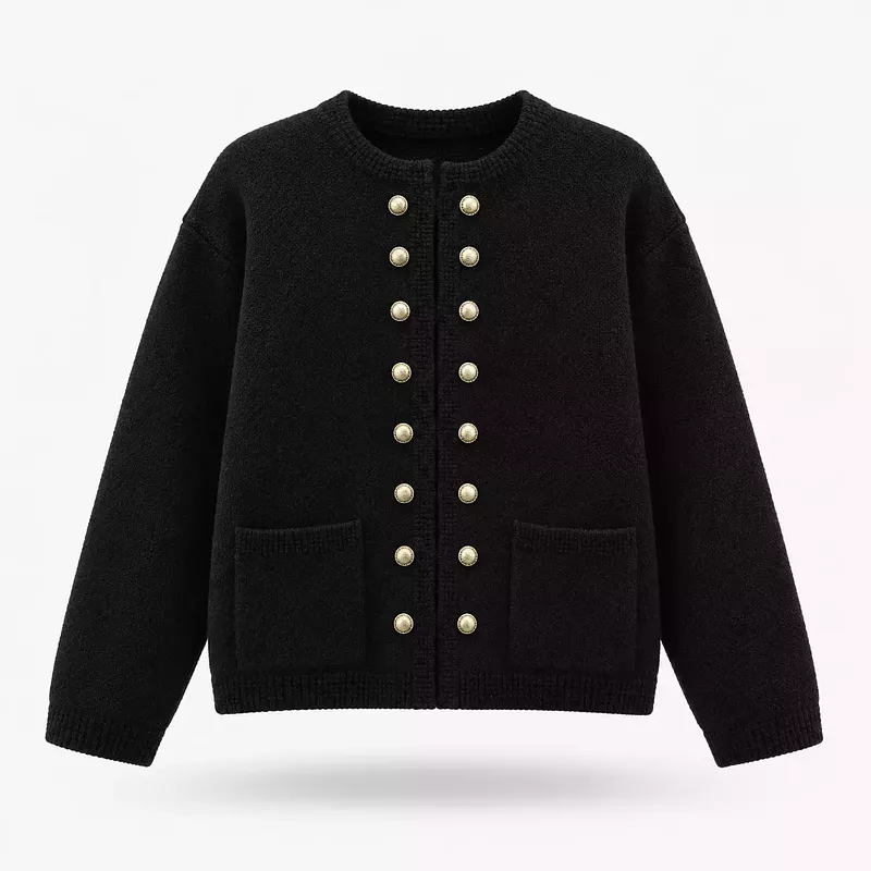 Cardigan Homme Vintage à Boutons Dorés