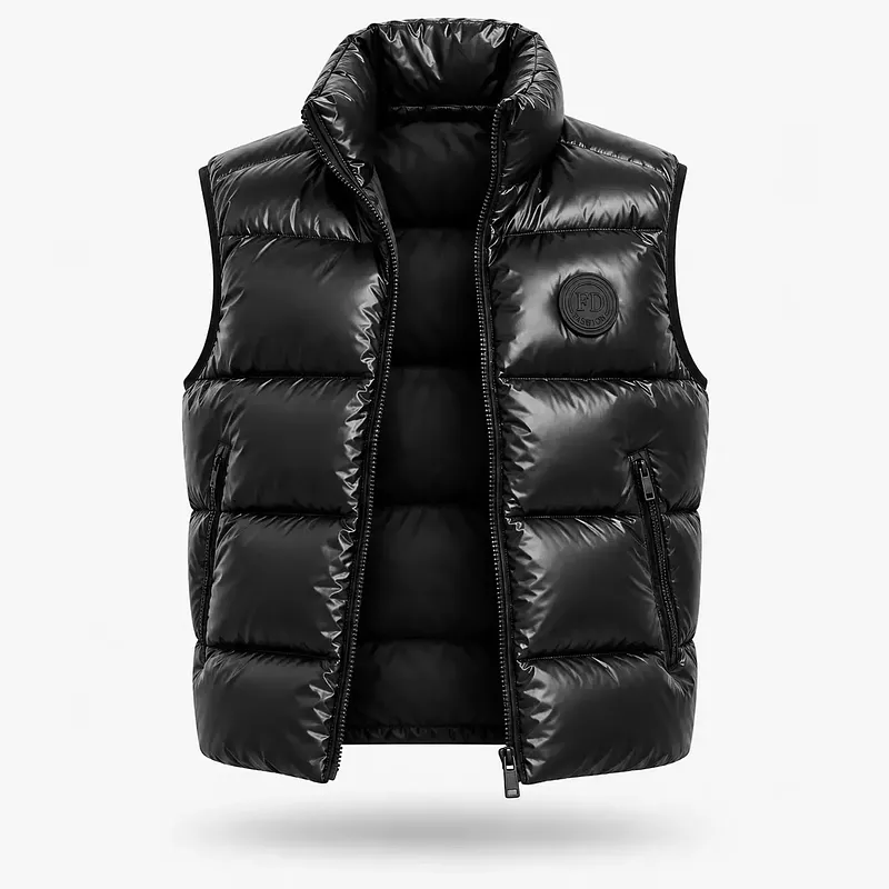 Doudoune Sans Manche Homme Noire en Duvet